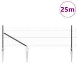 Vidaxl afrasteringspaal grijs 25 x 0,4 m (25 mm gaas) staal en pvc