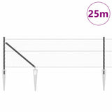 Vidaxl afrasteringspaal grijs 25 x 0,6 m (25 mm gaas) staal en pvc