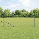 Vidaxl afrasteringspaal grijs 25 x 0,8 m (50 mm gaas) staal en pvc