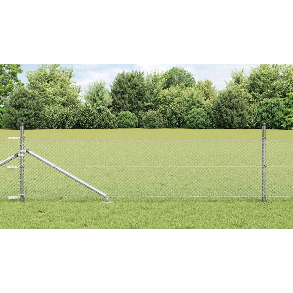 Vidaxl afrasteringspaal zilver 10 x 0,4 m (13 mm gaas) staal