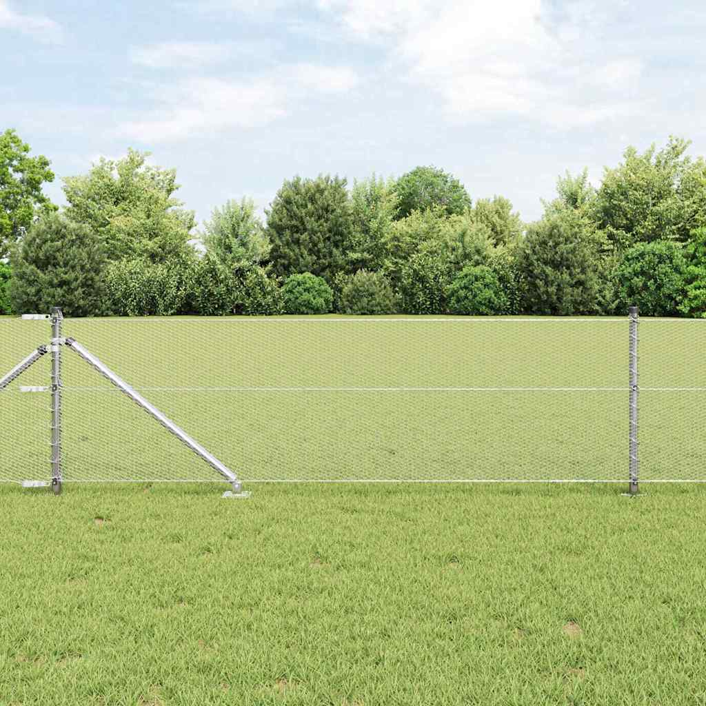 Vidaxl afrasteringspaal zilver 10 x 0,6 m (13 mm gaas) staal