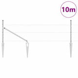Vidaxl afrasteringspaal zilver 10 x 0,8 m (50 mm gaas) staal