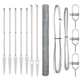 Vidaxl afrasteringspaal zilver 10 x 1,5 m (36 mm gaas) staal