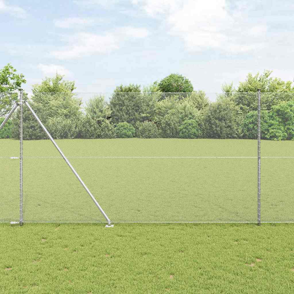 Vidaxl afrasteringspaal zilver 10 x 1,6 m (13 mm gaas) staal