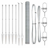 Vidaxl afrasteringspaal zilver 10 x 1,6 m (25 mm gaas) staal