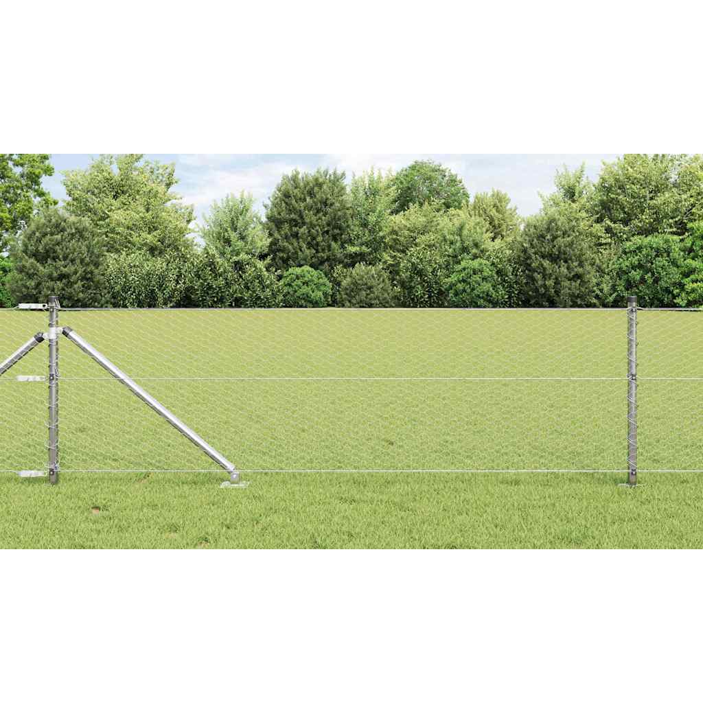 Vidaxl afrasteringspaal zilver 25 x 0,6 m (25 mm gaas) staal