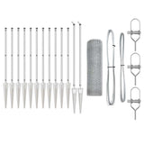 Vidaxl afrasteringspaal zilver 25 x 0,8 m (25 mm gaas) staal
