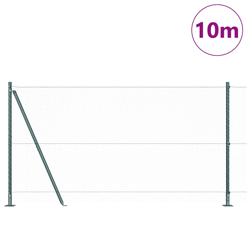 Vidaxl afrasteringspaal groen 10 x 1,2 m (25 mm gaas) staal en pvc