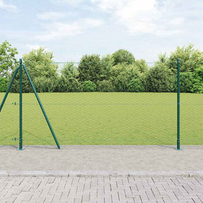 Vidaxl zeshoekig gaashek met betonnen voetstuk 25 x 1,2 m groen mesh