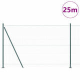 Vidaxl afrasteringspaal groen 25 x 1,4 m (36 mm gaas) staal en pvc