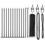 Vidaxl afrasteringspaal grijs 25 x 0,4 m (25 mm gaas) staal en pvc