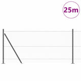 Vidaxl afrasteringspaal grijs 25 x 0,8 m (25 mm gaas) staal en pvc