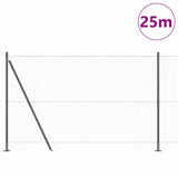 Vidaxl afrasteringspaal grijs 25 x 1,4 m (25 mm gaas) staal en pvc