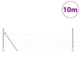 Vidaxl afrasteringspaal zilver 10 x 0,5 m (50 mm gaas) staal