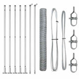 Vidaxl afrasteringspaal zilver 10 x 1,2 m (50 mm gaas) staal