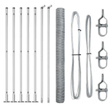 Vidaxl afrasteringspaal zilver 10 x 1,4 m (36 mm gaas) staal