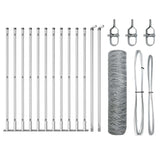 Vidaxl afrasteringspaal zilver 25 x 0,4 m (50 mm gaas) staal
