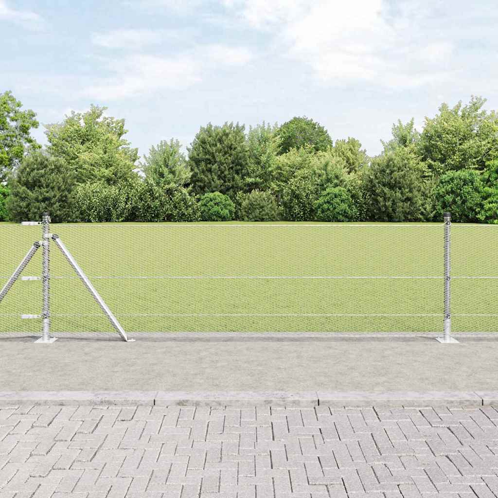 Vidaxl afrasteringspaal zilver 25 x 0,5 m (13 mm gaas) staal