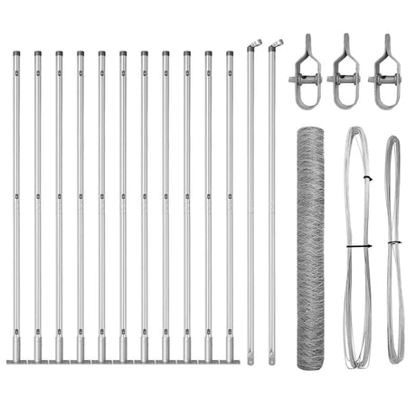 Vidaxl afrasteringspaal zilver 25 x 0,8 m (50 mm gaas) staal