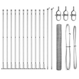 Vidaxl afrasteringspaal zilver 25 x 1 m (36 mm gaas) staal