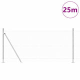 Vidaxl afrasteringspaal zilver 25 x 1 m (36 mm gaas) staal