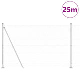 Vidaxl afrasteringspaal zilver 25 x 1,6 m (50 mm gaas) staal