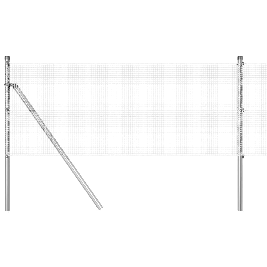 Vidaxl afrasteringspaal zilver 10 x 0,6 m (12 x 12 mm gaas) staal