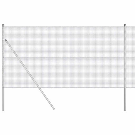 Vidaxl gelast draadhek met grondbevestiging 10 x 1 m zilverkleurig