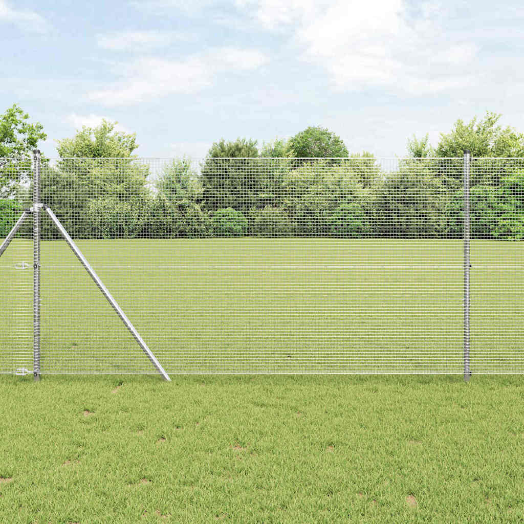 Vidaxl afrasteringspaal zilver 10 x 1,2 m (16 x 16 mm gaas) staal