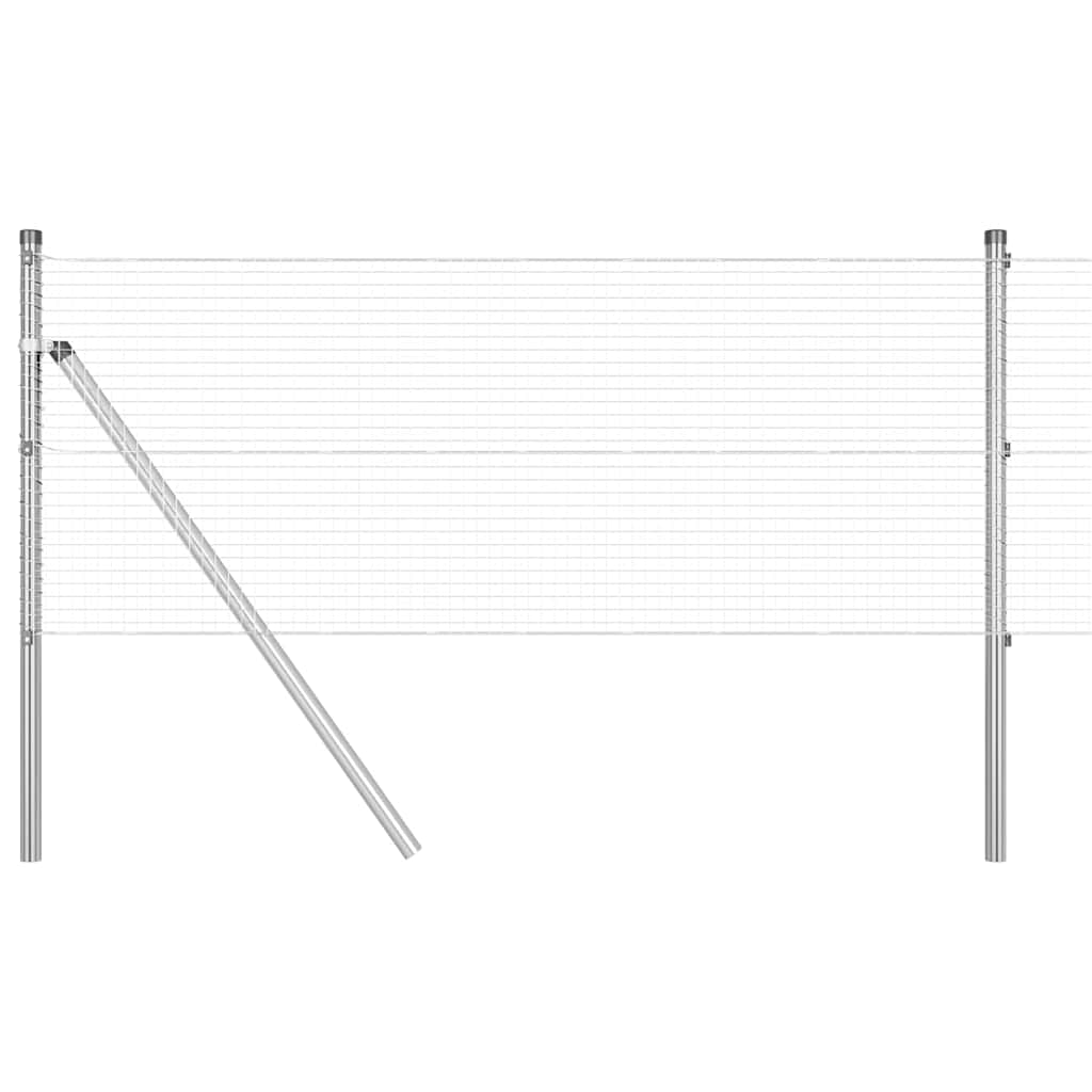 Vidaxl afrasteringspaal zilver 25 x 0,4 m (19 x 19 mm gaas) staal