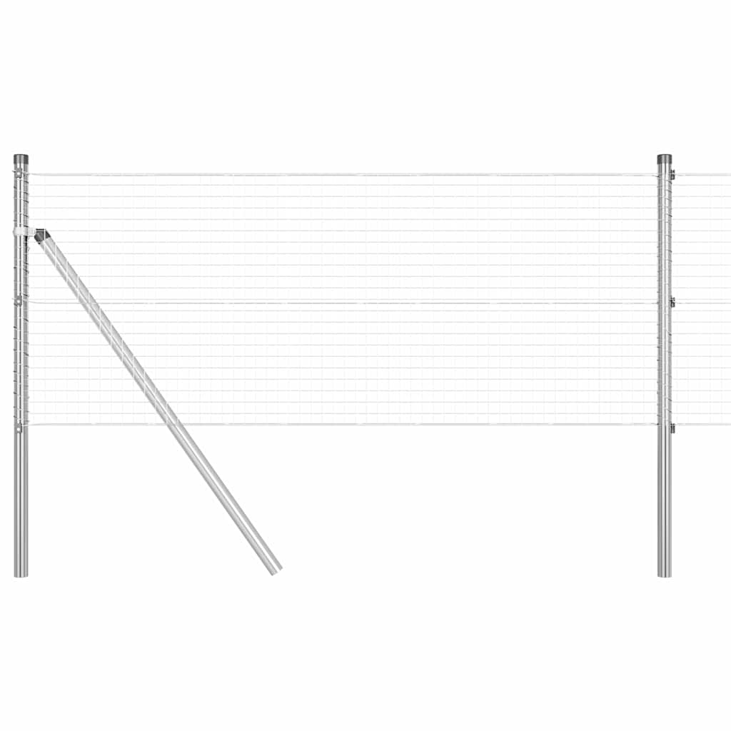 Vidaxl afrasteringspaal zilver 25 x 0,8 m (25 x 25 mm gaas) staal