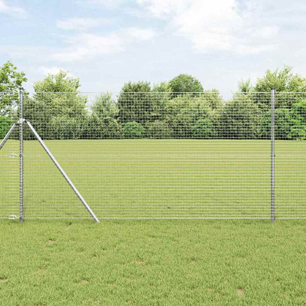 Vidaxl afrasteringspaal zilver 25 x 1,2 m (25 x 25 mm gaas) staal