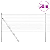 Vidaxl afrasteringspaal zilver 50 x 0,4 m (25 x 25 mm gaas) staal