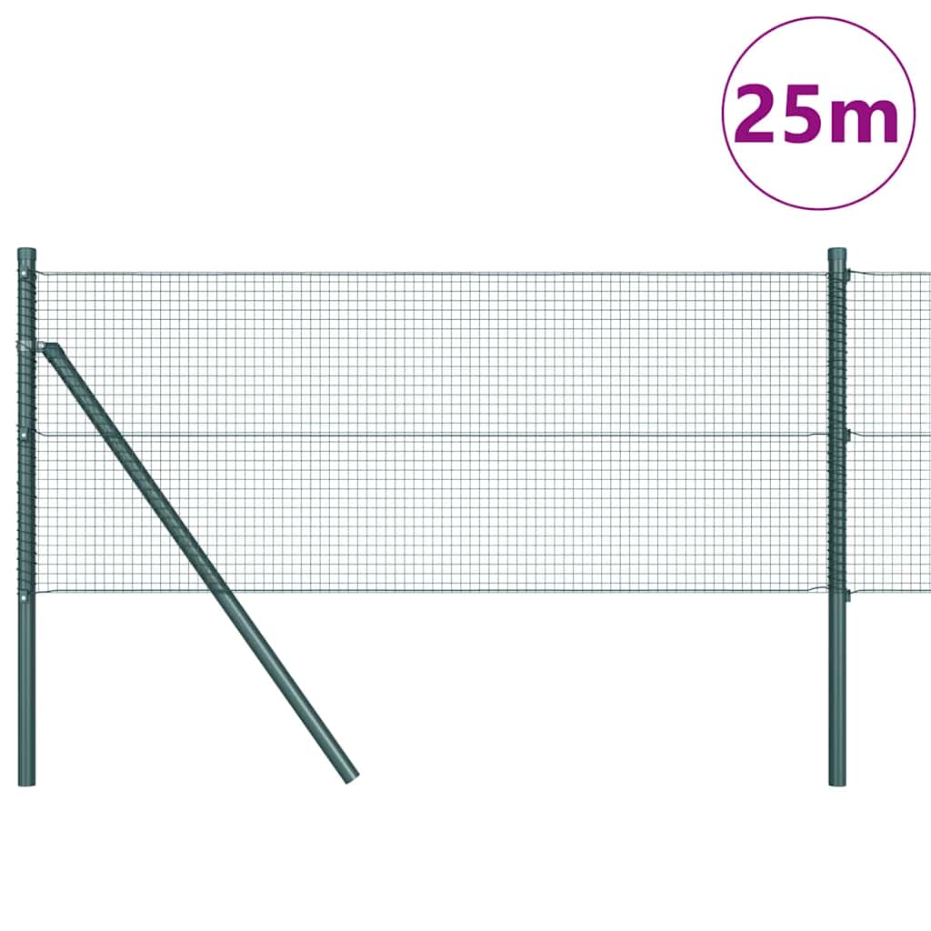 Vidaxl afrasteringspaal groen 25 x 0,8 m (16 x 16 mm heknet)