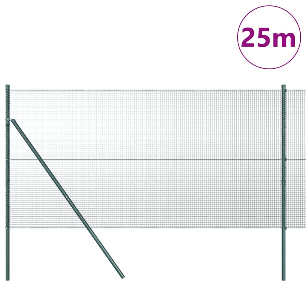 Vidaxl afrasteringspaal groen 25 x 1,2 m (16 x 16 mm gaas)