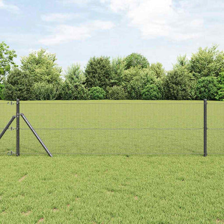 Vidaxl gelast draadhek met grondbevestiging 10 x 0,5 m grijs mesh