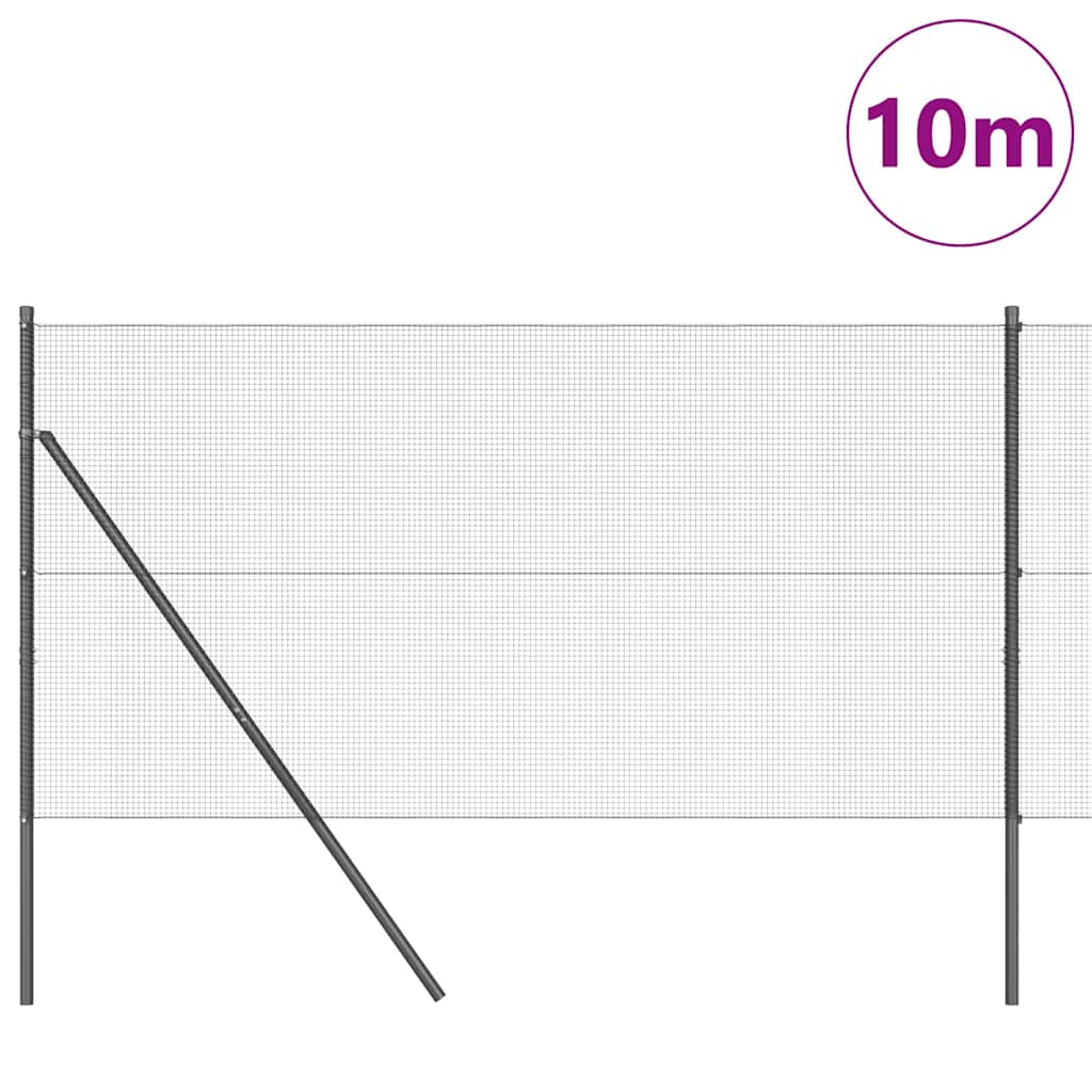 Vidaxl afrasteringspaal grijs 10 x 1 m (12 x 12 mm gaas) staal