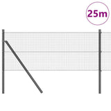 Vidaxl afrasteringspaal grijs 25 x 0,5 m (16 x 16 mm gaas) staal