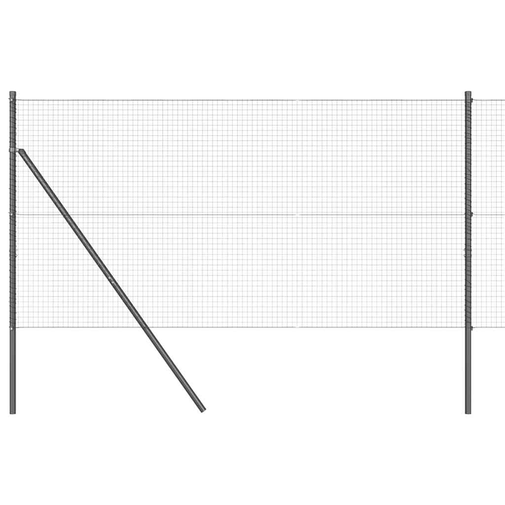 Vidaxl afrasteringspaal grijs 25 x 1 m (25 x 25 mm gaas) staal