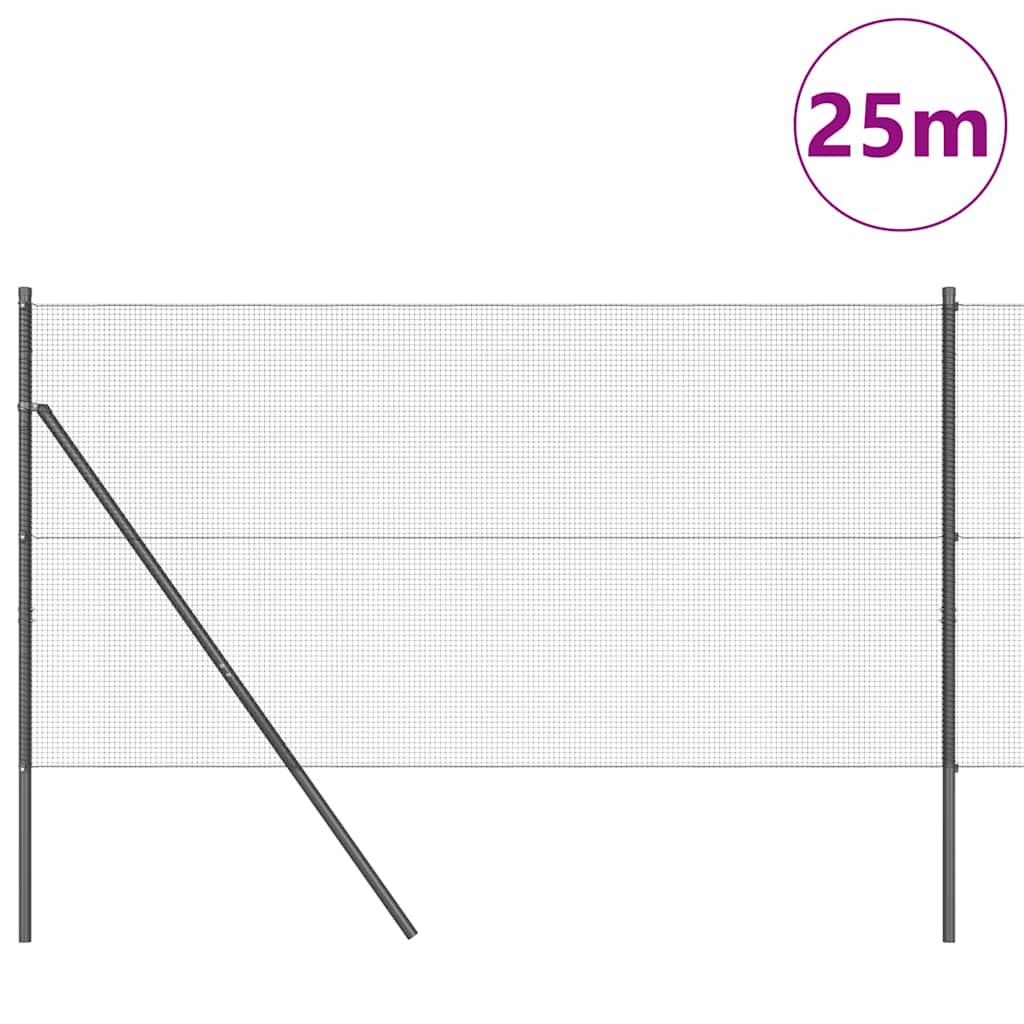 Vidaxl afrasteringspaal grijs 25 x 1,2 m (12 x 12 mm gaas)