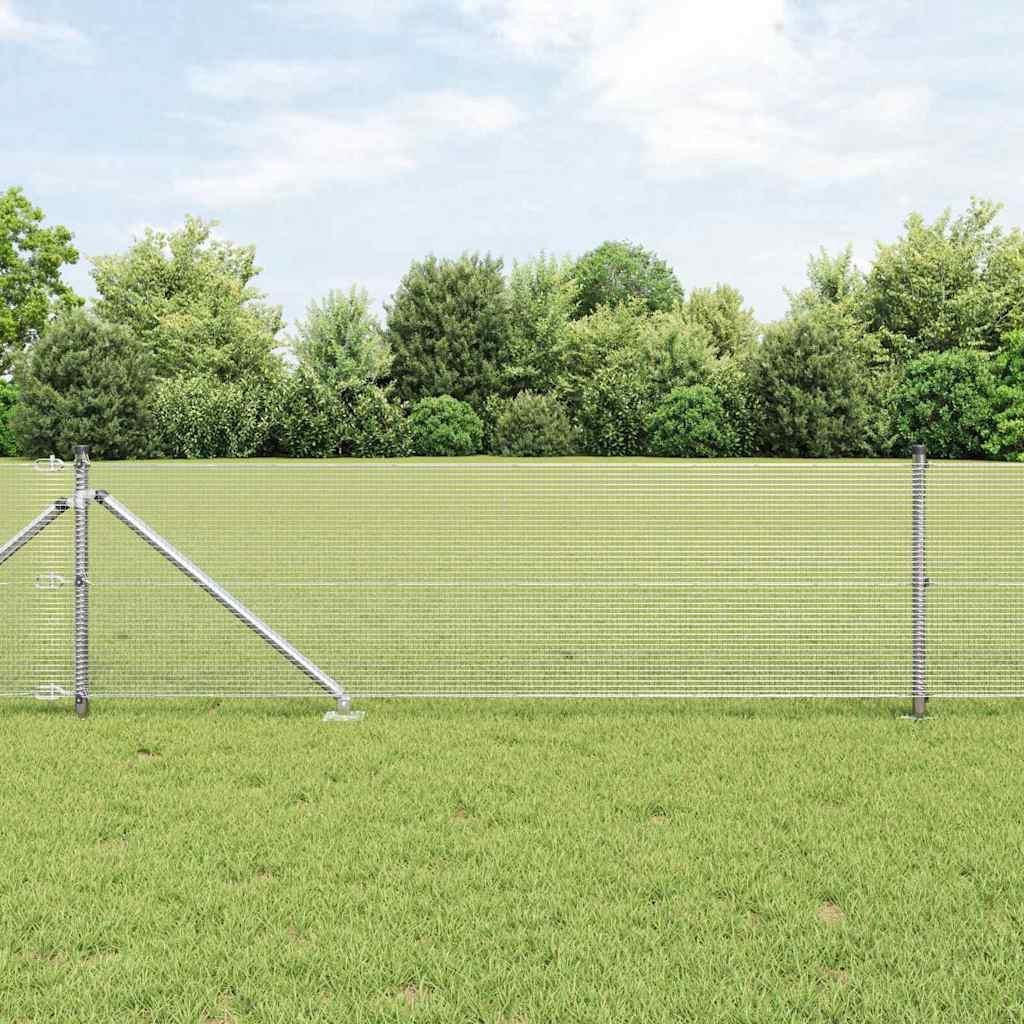 Vidaxl afrasteringspaal zilver 10 x 0,6 m (12 x 12 mm gaas) staal