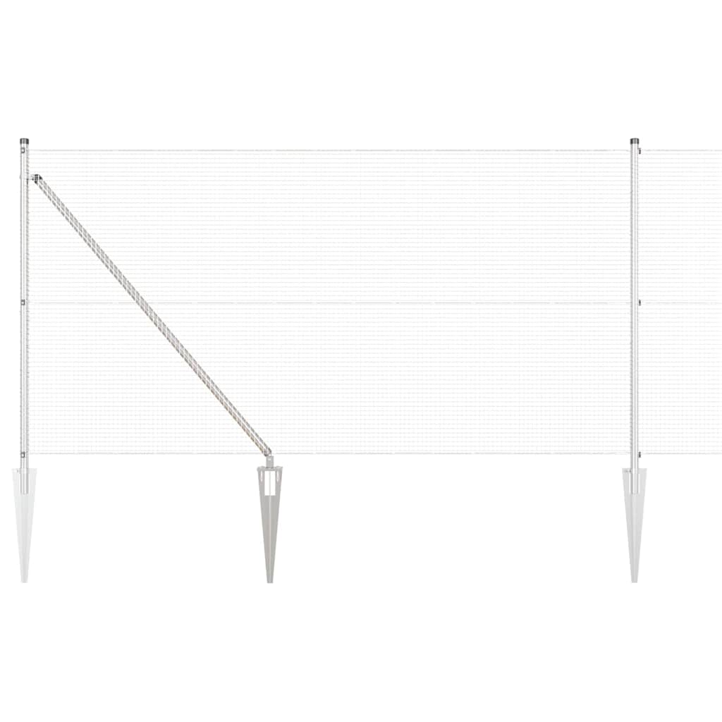 Vidaxl afrasteringspaal zilver 10 x 1 m (16 x 16 mm gaas) staal