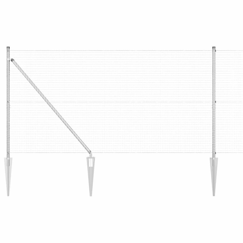 Vidaxl afrasteringspaal zilver 10 x 1 m (25 x 25 mm gaas) staal