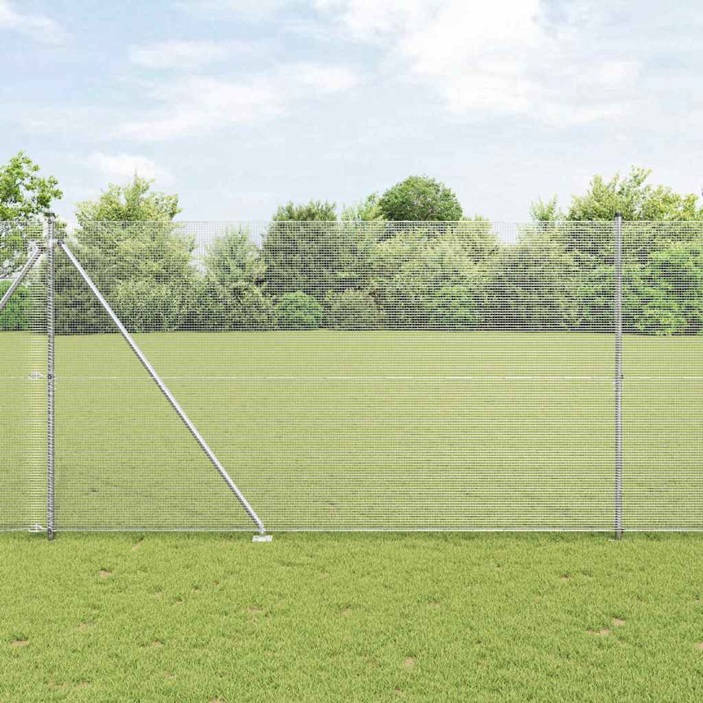 Vidaxl afrasteringspaal zilver 10 x 1,5 m (12 x 12 mm gaas) staal