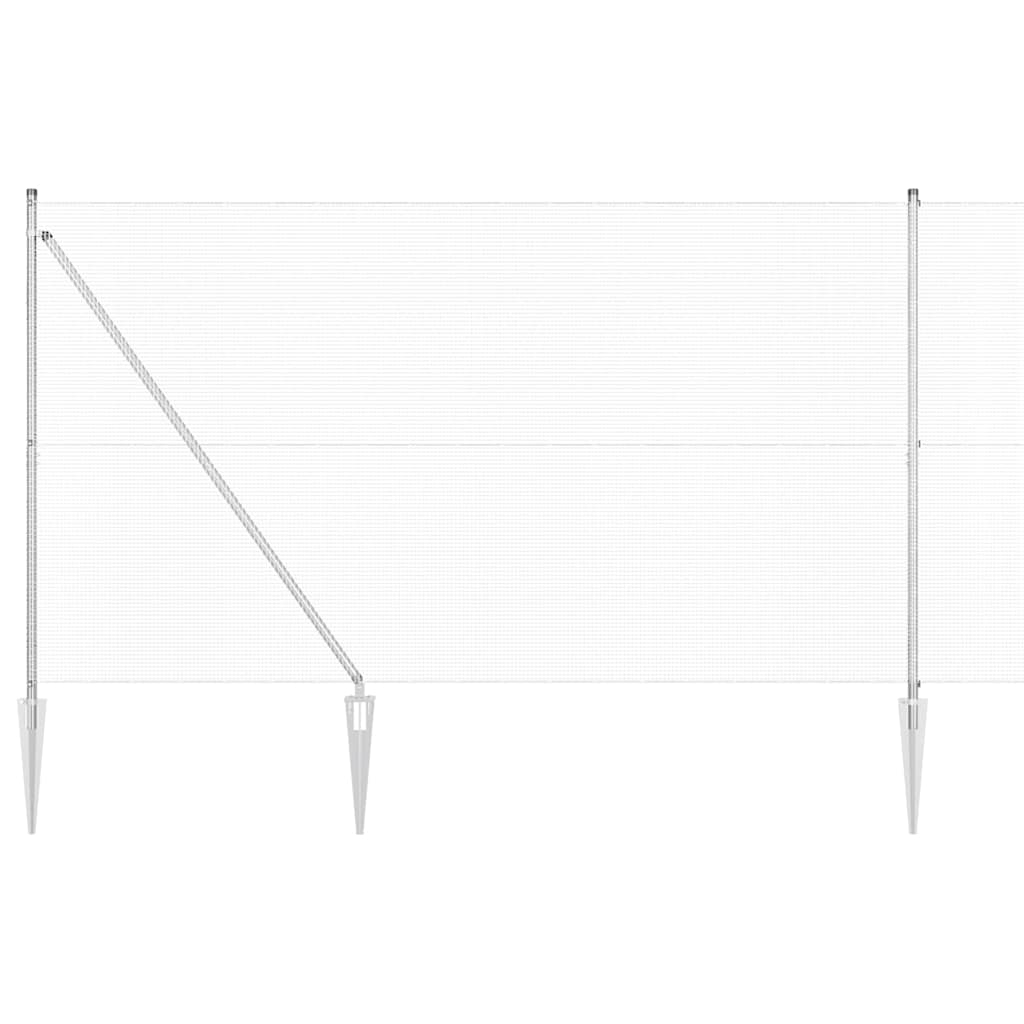 Vidaxl afrasteringspaal zilver 10 x 1,6 m (12 x 12 mm gaas) staal