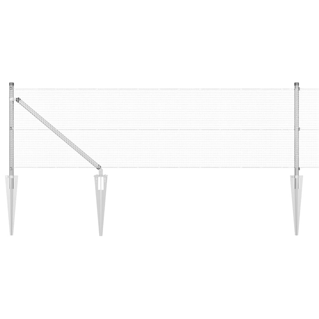 Vidaxl afrasteringspaal zilver 25 x 0,6 m (12 x 12 mm gaas) staal
