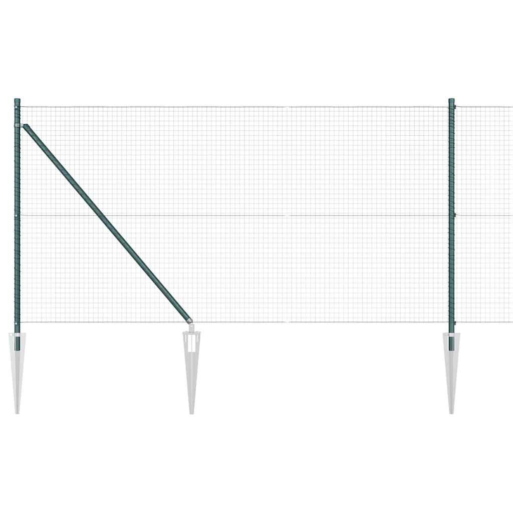 Vidaxl afrasteringspaal groen 10 x 1 m (25 x 25 mm gaas) staal