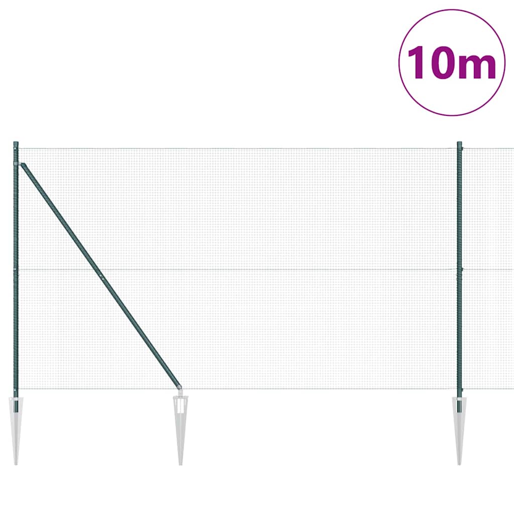 Vidaxl afrasteringspaal groen 10 x 1,5 m (16 x 16 mm gaas)