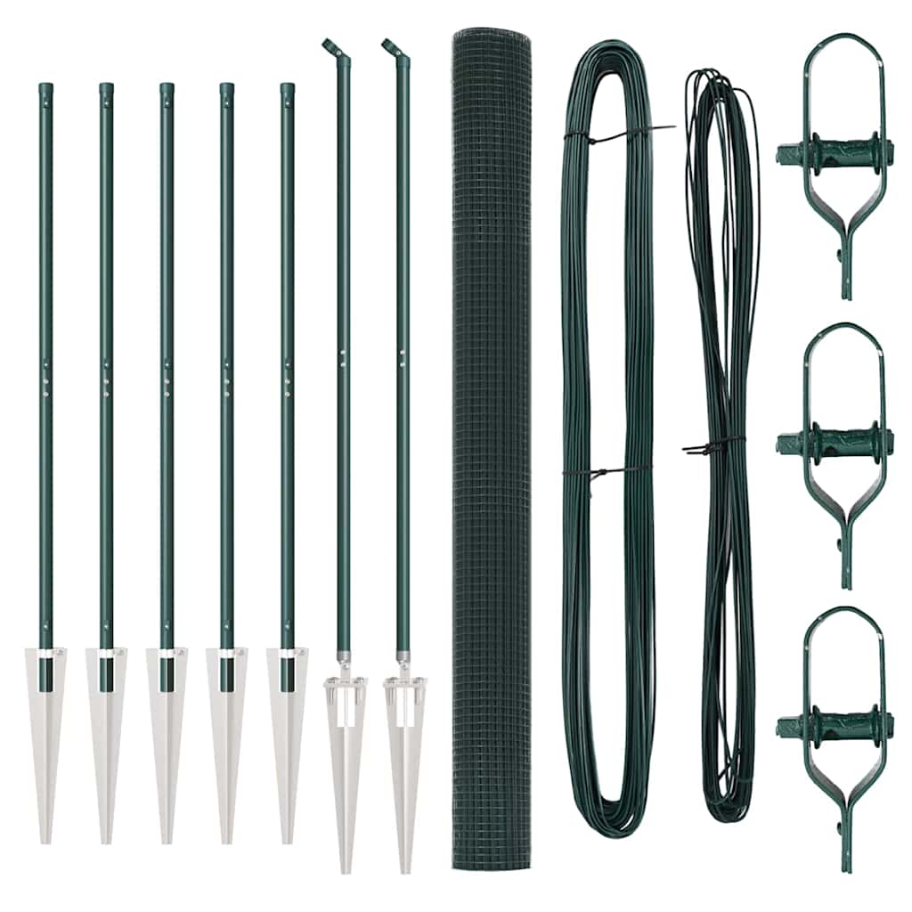 Vidaxl afrasteringspaal groen 10 x 1,6 m (12 x 12 mm gaas)