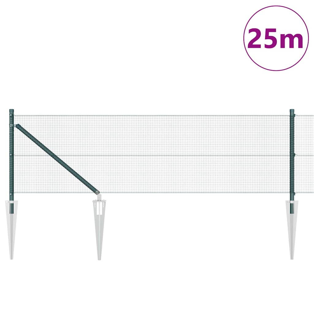 Vidaxl afrasteringspaal groen 25 x 0,6 m (12 x 12 mm gaas)